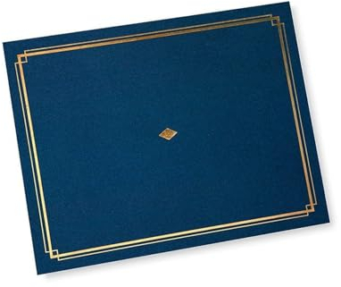 Gartner Studios Porta certificato, blu con dettagli in lamina d'oro, adatto per documenti da 21,6 x 27,9 cm, 36 pezzi
