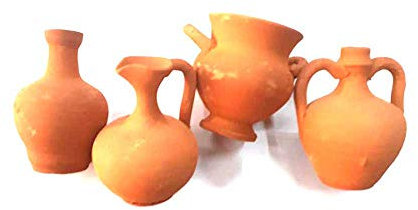 Generico 4 Amphore Vase, hoch, ca. 7 - 7,5 cm, für Häckchen, Krippen, Heiliger Gregorien, Armeno, Meer + 1 Schlüsselanhänger