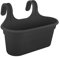 Muddy Hands Large Hanging Planter Outdoor Garden Fence Balcony Rail Railing Flower Herb Trough Plant Pot (2, Black)