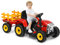 DREAMADE Trattore Elettrico a Pedali con Rimorchio, Macchina Giocattolo a Batteria con Luci e Musica, con connessione USB e Bluetooth, Regalo Perfetto per Bambini +3 Anni, con Telecomando (Rosso)