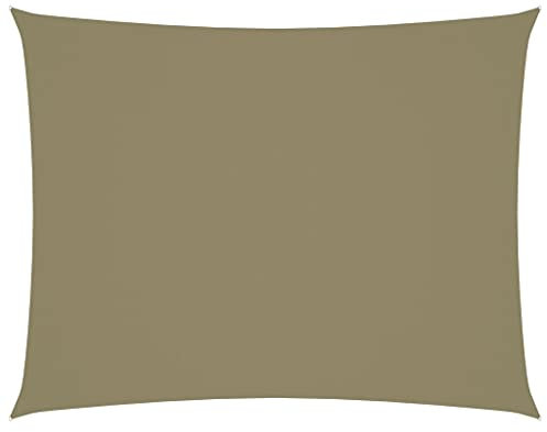 vidaXL Toldo Parasol Lona Protector Solar Sombra de Patio Jardín Terraza Balcón Parque Exterior de Vela Rectangular de Tela Oxford Beige 2x3 m