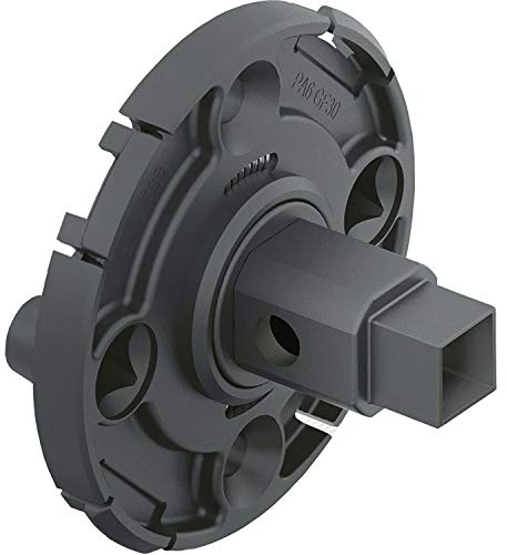 FSB 0 03 0450 09268 6000 Adapter Türdrücker Rosette, Vierkantaufnahme 8 mm AGL rechts mit Kunststoff-Gleitlager schwarz, 03045009268, Silber