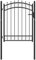 vidaXL Puerta de Valla con Picos Cancela Barrera Verja Patio Entrada Exterior Cerca Cerradura Robusta Estable Duradera Acero Negro 100x125 cm