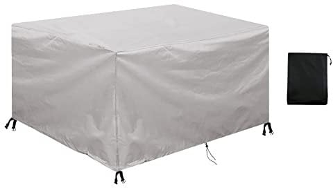 Garden Furniture Cover 280x220x110cm Outdoor Table Cover Waterproof Windproof & Anti-UV, 420D Oxford Fabric Rectangular Patio Rattan Furniture Cover, Furniture Protective Covers for Seater Set
