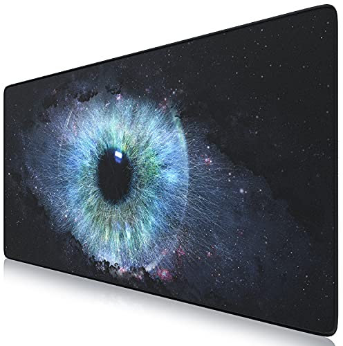 TITANWOLF - XXL Mouse Mat - Mouse Pad 900 x 400 x 3mm –Speed Gaming Mouse Pad - Extra Large - Table Mat Large Size - improved Precision and Speed – Design Galaxy Eye