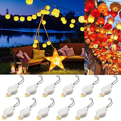 Christmas Tree Decoration Lights/Christmas Lights Paper Lantern Battery Operated Hanging LED Lights Super Bright Easy to Use Decorative Lighting for Outdoor/Indoor Wedding (12 Warm White)