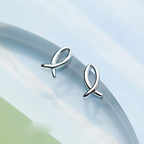 DAOMEI 925 Solide Echte Sterling Silber Hohle Fisch Ohrstecker Geschenk Für Frauen Mädchen Kinder Lady Fine Jewelry