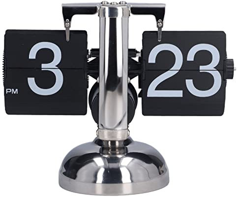Pilipane Mechanische automatische Uhr zum Umblättern,batteriebetrieben, genaue Zeit, einzigartige, modische Quarzuhr, Desktop-Ornament, Büro, Heimdekoration, Retro-Digital-Flip-Down-Uhr,