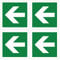 pubblimania 4 flechas de salida de emergencia PVC adhesivo resistente para exterior e interior (14,5 x 14,5 cm) (4 flechas)