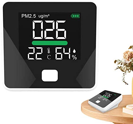 Rianpesn Smart Air Quality Monitor,Indoor Dust Monitor | Formaldehyde Detector, Pollution Monitor, Temperature Humidity Meter, Dust Tester, Detect Indoor HCHO/TVOC/PM2.5