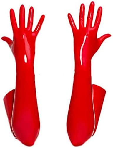 Guanti Lunghi In Lattice Guanti Rossi Stampati Guanti Lunghi Opera Taglia (Polso 16-17Cm),Rosso,XX-Grande
