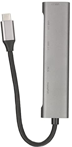 USB C Hub 5 en 1 PD Adaptador DisplayPort Estación de Acoplamiento USB 2.0 para Viajeros de Negocios