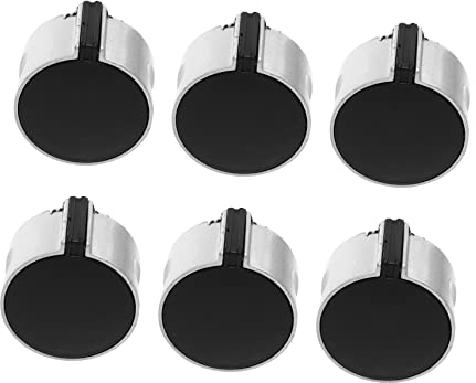 Tofficu 6 Pcs Metal Knob Black Control Knobs Replacement for Oven Stove Knobs Toaster Oven Stove Knobs Black Knobs Gas Stove Accessory Stainless Steel Accessories Universal