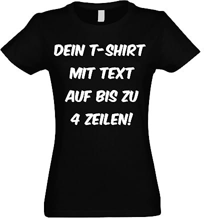 Kiwistar T-Shirt Damen schwarz - M - Aufdruck individuell - mit Wunschtext - Spruch - Druck personalisiert - Geschenk für Freizeit Sport - selber gestalten