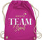 Turnbeutel Rucksack - JGA Junggesellenabschied - Team Braut Bride Team Crew - Unisize - Fuchsia - junggesellinnenabschied beutel kordelzug baumwolle jungesellenabschied herzen stoffbeutel