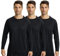 LANBAOSI 3 Pack Men's Long Sleeve Running T-Shirt Mesh Quick Dry Outdoor Gym T-Shirt Sun Protection Active Athletic Training Tops