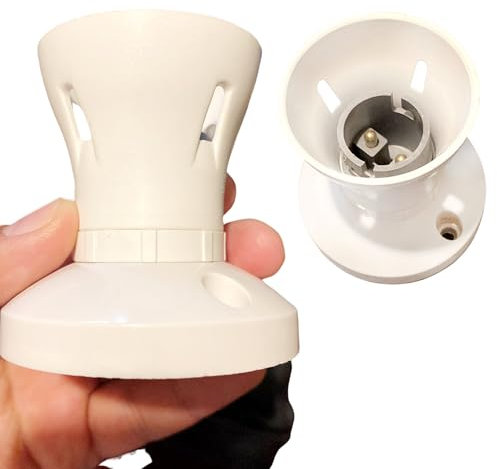 HASHK Ceiling Rose Lamp Holder Light Bulb Socket Lamp Fitting High Temperature Resistance Ideal for Use in Confined Spaces Such As Bathrooms Bayonet Batten White