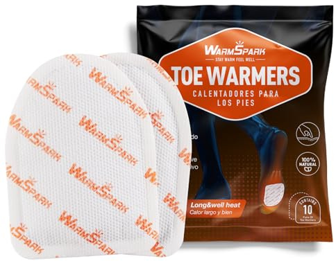 WarmSpark Zehenwärmer - 80 Fußwärmer Pads für Schuhe (40 Paar Zehenwärmer) Extra Wärmepads für 10 Stunden Wärme