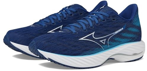 Mizuno Men's Wave Rider 28 Running Shoe, Estate Blue-White, 11.5