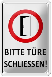 Femer Blechschild Hinweis 12x18cm Bitte Türe schließen