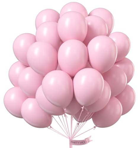 PartyWoo Palloncini Rosa Pastello, Confezione da 100 Palloncini Rosa da 12 Pollici, Palloncini Rosa per Ghirlanda di Palloncini o Arco di Palloncini come Decorazione di Compleanno, Rosa-Q05