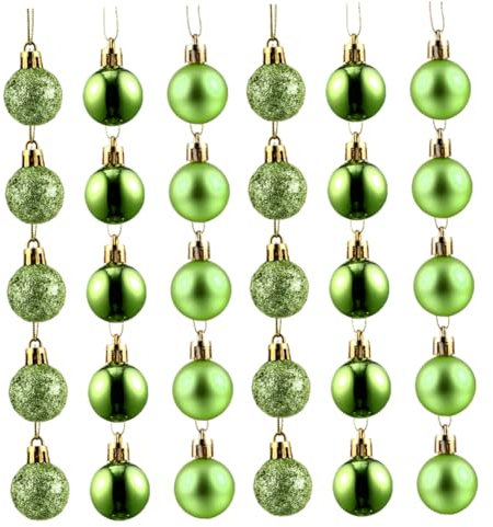 Grün Weihnachtskugeln aus Kunststoff 48 Stück zum Aufhängen Mottoparty