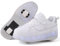 Schuhe mit Rollen für mädchen Jungen Verstellbare Rollschuhe Schuhe Einziehbar Turnschuhe mit Rollen für Kinder LED Blinkend Roller Skate Shoes für Outdoor-Sportarten,Weiß,29EU