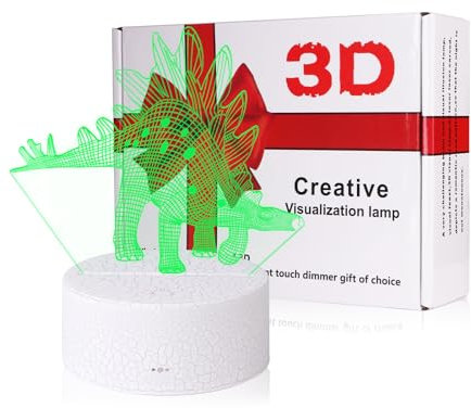 Bujingyun 3D Illusion LED Nachtlicht, 7 Farben Allmählich wechselnder Berührungsschalter USB Tischlampe für Weihnachtsgeschenke oder Hauptdekoratione (Stil-10) JL