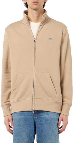 GANT Herren REG Shield Full Zip Sweat Strickjacke, Dry Sand, XL