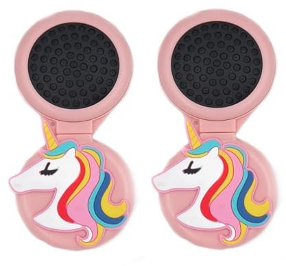 Haarburste mit Spiegel,2 PCS Einhorn Faltbare Falten Haarbürsten Reise Kompakte Klapphaarbürste Runde Haarbürsten Klappbar Reisespiegel für Frauen Mädchen Rosa Einhorn