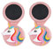 Haarburste mit Spiegel,2 PCS Einhorn Faltbare Falten Haarbürsten Reise Kompakte Klapphaarbürste Runde Haarbürsten Klappbar Reisespiegel für Frauen Mädchen Rosa Einhorn