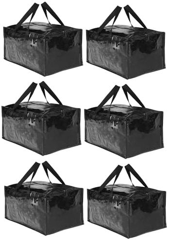 ZIZINET Moving Bags, Moving Bags Extra Large Strong,90L Big Bags with Backpack Straps,Handles, Zippers and Tag Pocket, for Moving,Travelling,Camping, Gardening Tools,Holiday Decorations Storage,6PCS