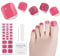 Semi Cured Gel Pedicure Strips,26 PCS Gel Nail Strips Works with Any UV Light, Salon Quality Gel Nail Stickers，Easy to Apply & Remove