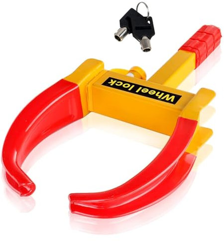 Yorkshire Homeware Wheel Clamp Lock Universal Security Tire Lock Adjustable Anti-Theft Locking for Trucks, Motorcycles, ATV's, Small Aircraft, Boat Trailer, Scooters, Go Karts, Lawn Mowers