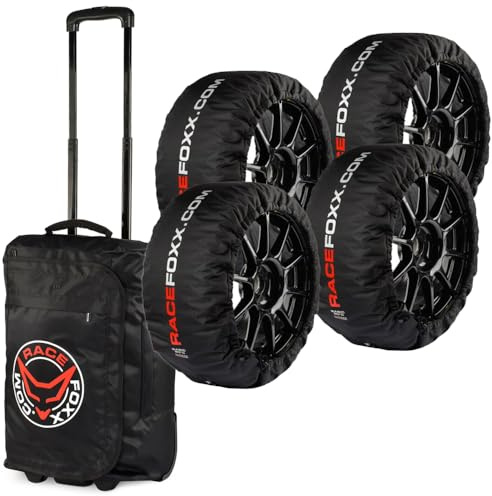 RACEFOXX Auto Reifenwärmer, 1 Satz (4 St.), Heizdecken für PKW-Reifen, Auto Motorsport Rennstrecke, 80°C Heiztemperatur, Car Tyre Warmer (Ohne Aufdruck)