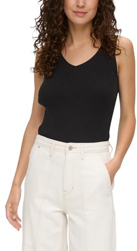 s.Oliver Geripptes Stricktop aus Viskosemix im Slim Fit