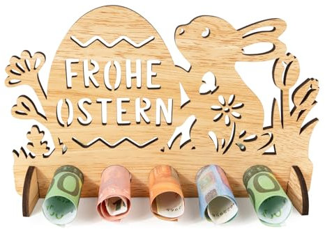 BOFUNX Ostern Geldgeschenk aus Holz Ostern Grußkarte Frohe Ostern Geschenk Verpackungen für Ostern Damen Herren Freund Kollegen