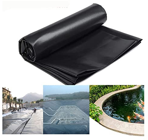VagxTbs HDPE Fish Pond Liner Garden Pond Paisajismo Piscina Reforzado 0,2 mm de Espesor Heavy Duty Membrana Impermeable, 66 tamaños (3x5m/9.8x16.4ft)