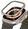 VYSLZ Vidrio templado para Apple Watch Ultra 49mm marco de Metal de titanio película antiarañazos para accesorios protectores de pantalla Serie Ultra 2(Titanium 7)