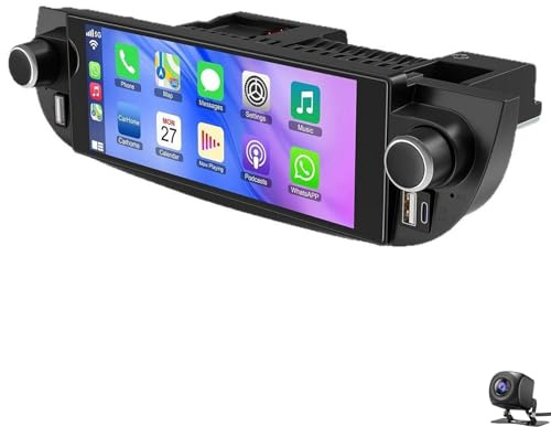 7 inch HD Touchscreen Headunit Car Radio Stereo for F-iat 500 2007-2015 Android 14 Wireless CarPlay & Android Auto GPS Navigation & HiFi FM WiFi Mirror Link Backup Came(Size:4 CORE 1+32G,Color:Black)