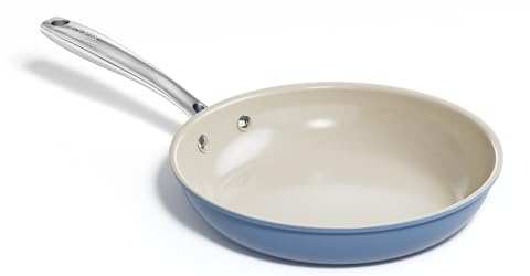 Redchef Pfanne Induktion 24cm, Antihaft Beschichtung Keramikbeschichtung Bratpfannen, Antihaft-Pfannen mit Edelstahlgriff, PTFE-frei PFOA-frei PFAS-frei, Backofenfest, Spülmaschinenfest Blau