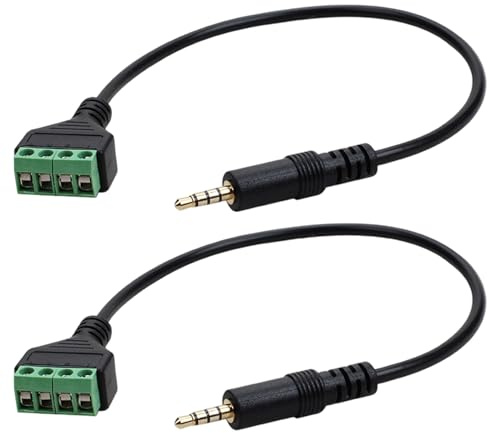 YUGSHNKFC Nicht Lötbares 3 5-mm TRRS Stecker Auf 4-poliges Klemmenblock Adapterkabel 30 cm Für Die Übertragung Von Tonsignalen TRRS Stecker Auf Schraubklemmenkabel