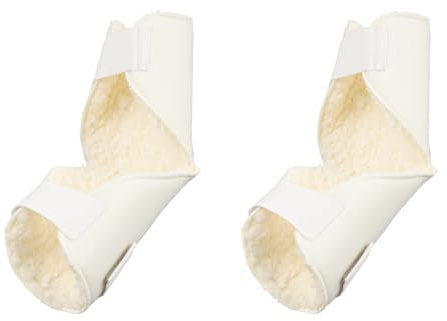 Fukaisu 2pcs Elbow Protectors, Soft Elbow Pads with Hook & Loop Strap Sheepskin Elbows Wraps Brace Protection Support Sports Recovery Essentials for Seniors & Adults Women Men Elderly (Beige)