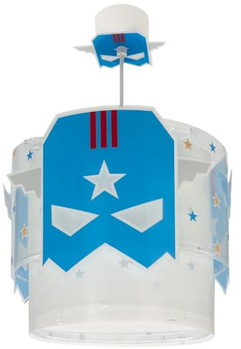 Dalber Kinder Pendelleuchte Blue Hero Superheld 61812M E7 | Hängelampe; Deckenleuchte; Kinderzimmer; E27 - 1 x 15W