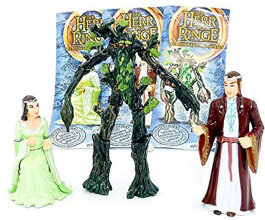 Kinder Überraschung, Alle DREI HDR Figuren aus dem Kalender. Arwen - Elrond und Baumbart