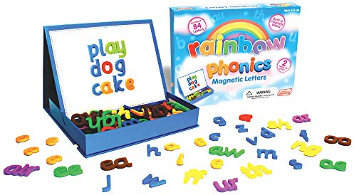 Junior Learning Rainbow Phonics Magnetbuchstaben und integrierte Magnettafel, entdecken Sie Neue Buchstabenmuster, Alter 4–6 Jahre, 1–3 Jahre, Hauptstufe 1, Mehrfarbig, groß