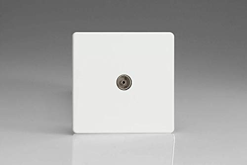 Varilight 1-Gang TV Plug Socket, Co-Axial Premium White XDQ8S