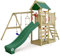 WICKEY Spielturm Klettergerüst MultiFlyer mit Schaukel & grüner Rutsche, Outdoor Kinder Kletterturm mit Sandkasten, Leiter & Spiel-Zubehör für den Garten