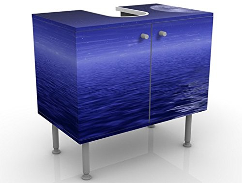 Apalis Waschbeckenunterschrank Moon and Ocean 60x55x35cm Design Waschtisch, Größe:55cm x 60cm
