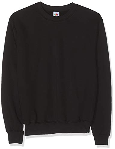Fruit of the Loom Herren Set In Sweat Sweatshirt, Schwarz (36 Schwarz), Large